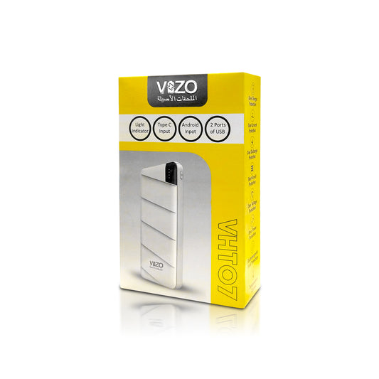 VHT-07 10000mAh Power Bank for Android Mobile packaging with features and design details.