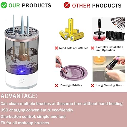 3-in-1 Electric Makeup Brush Cleaner